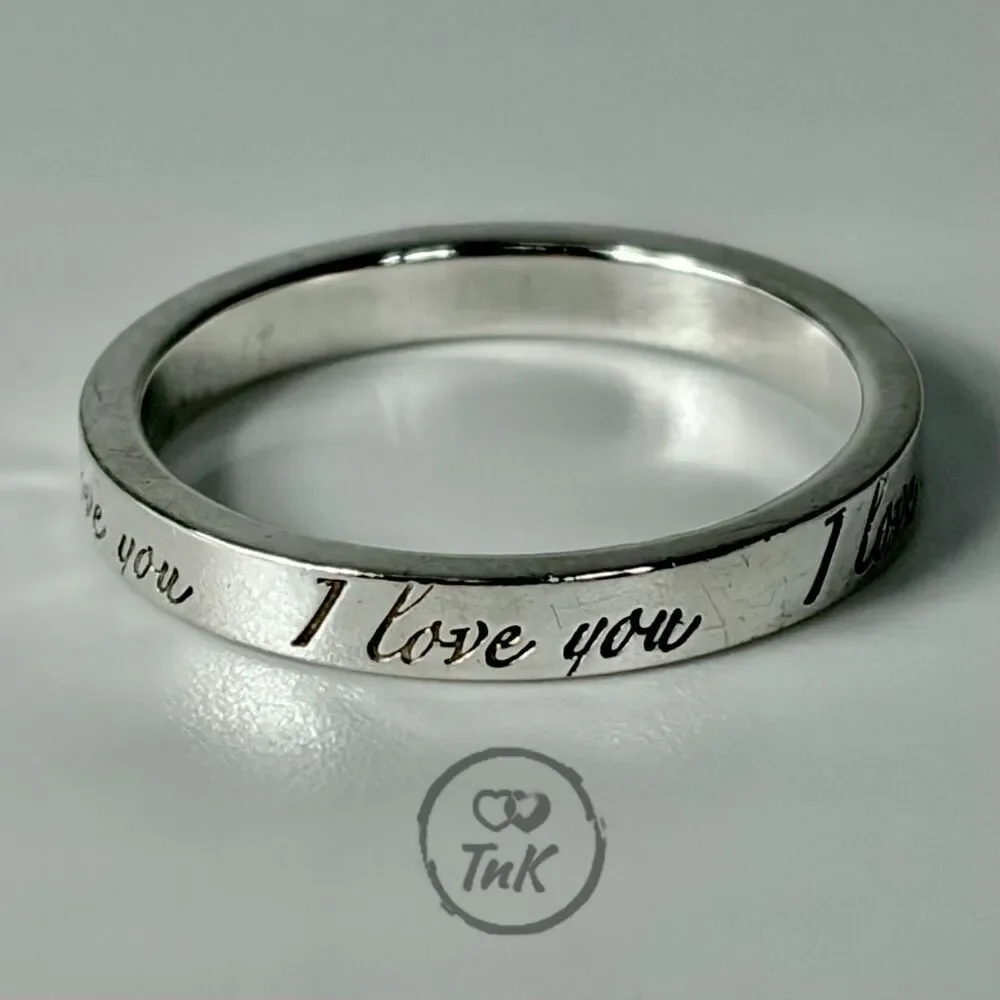 Tiffany Retired Notes "I Love You" Ring - Sterling Silver - Size 6.75 - Picture 12 of 16